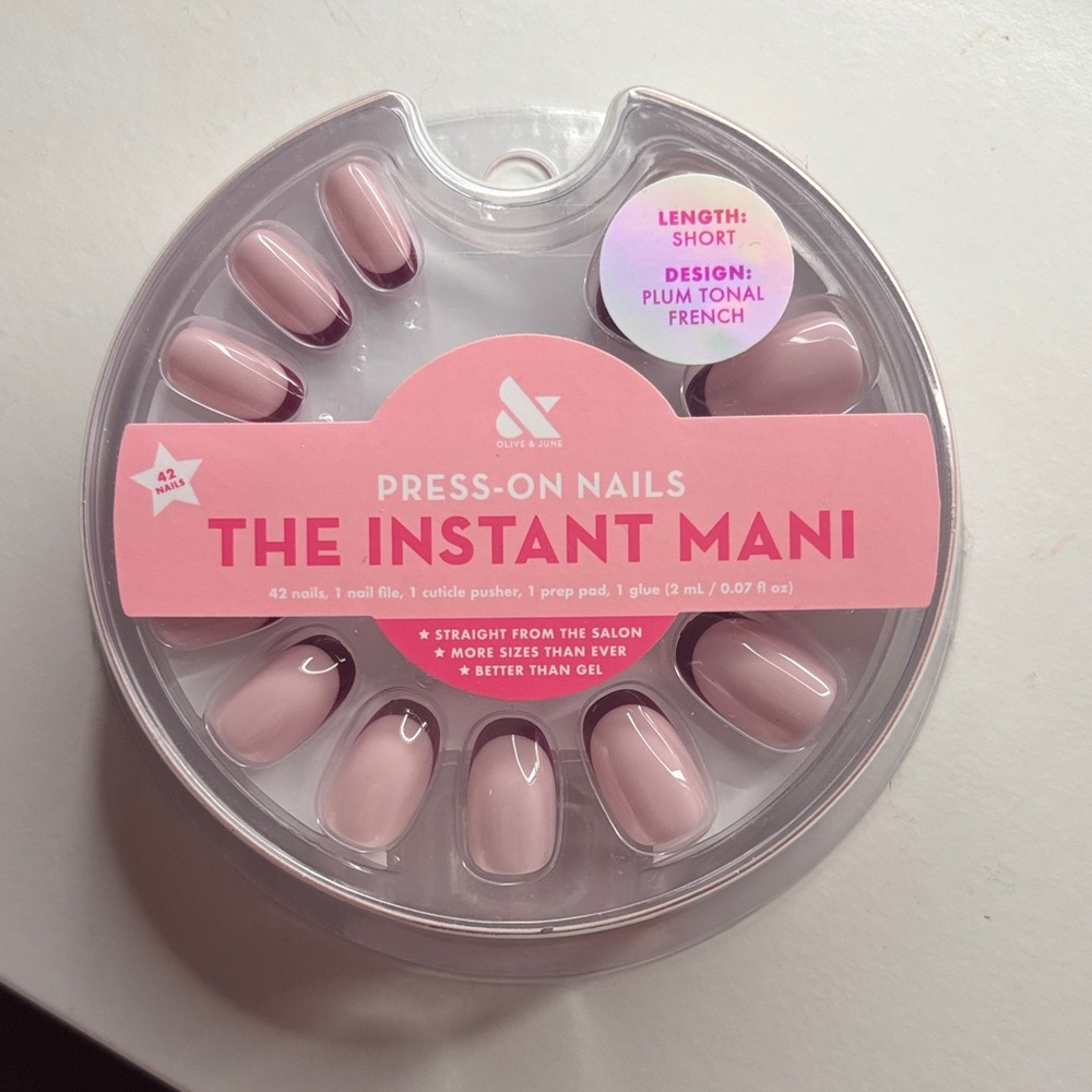 Olive & June Plum Tonal French Press-On Nails